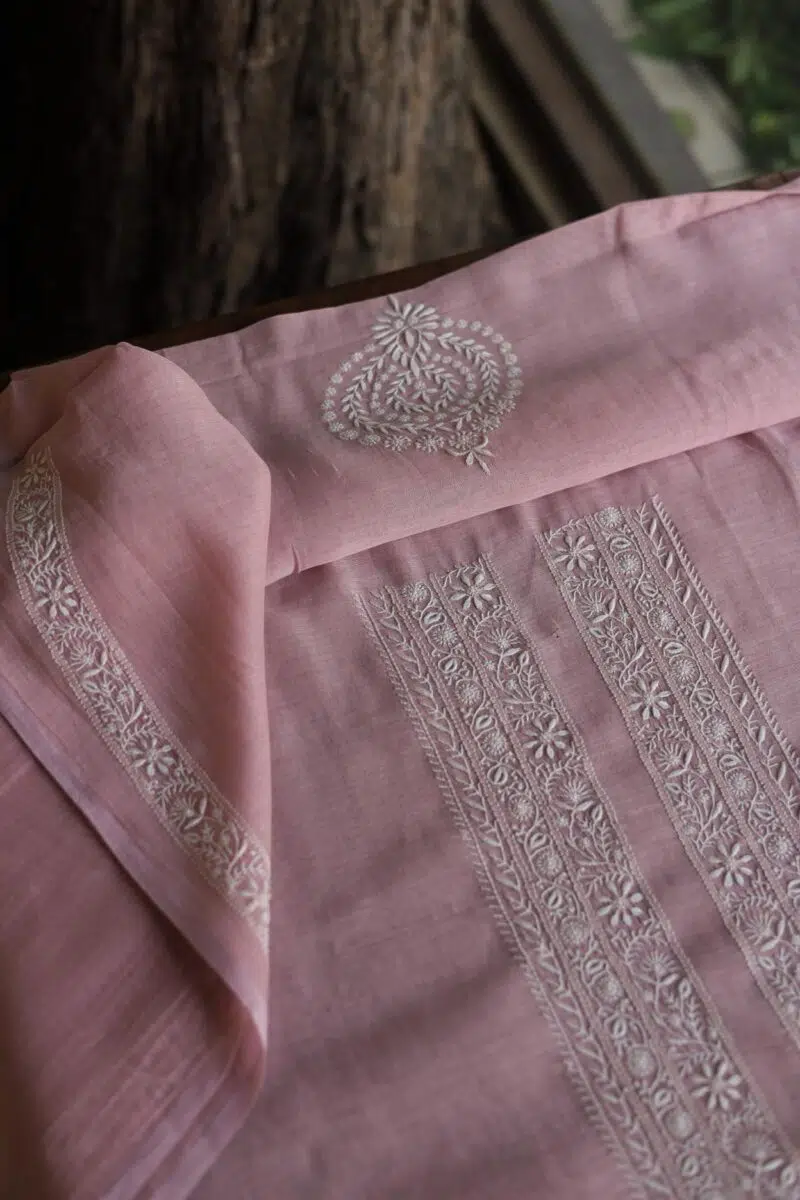 Malmal Chikankari Men's Kurtas Fabrics