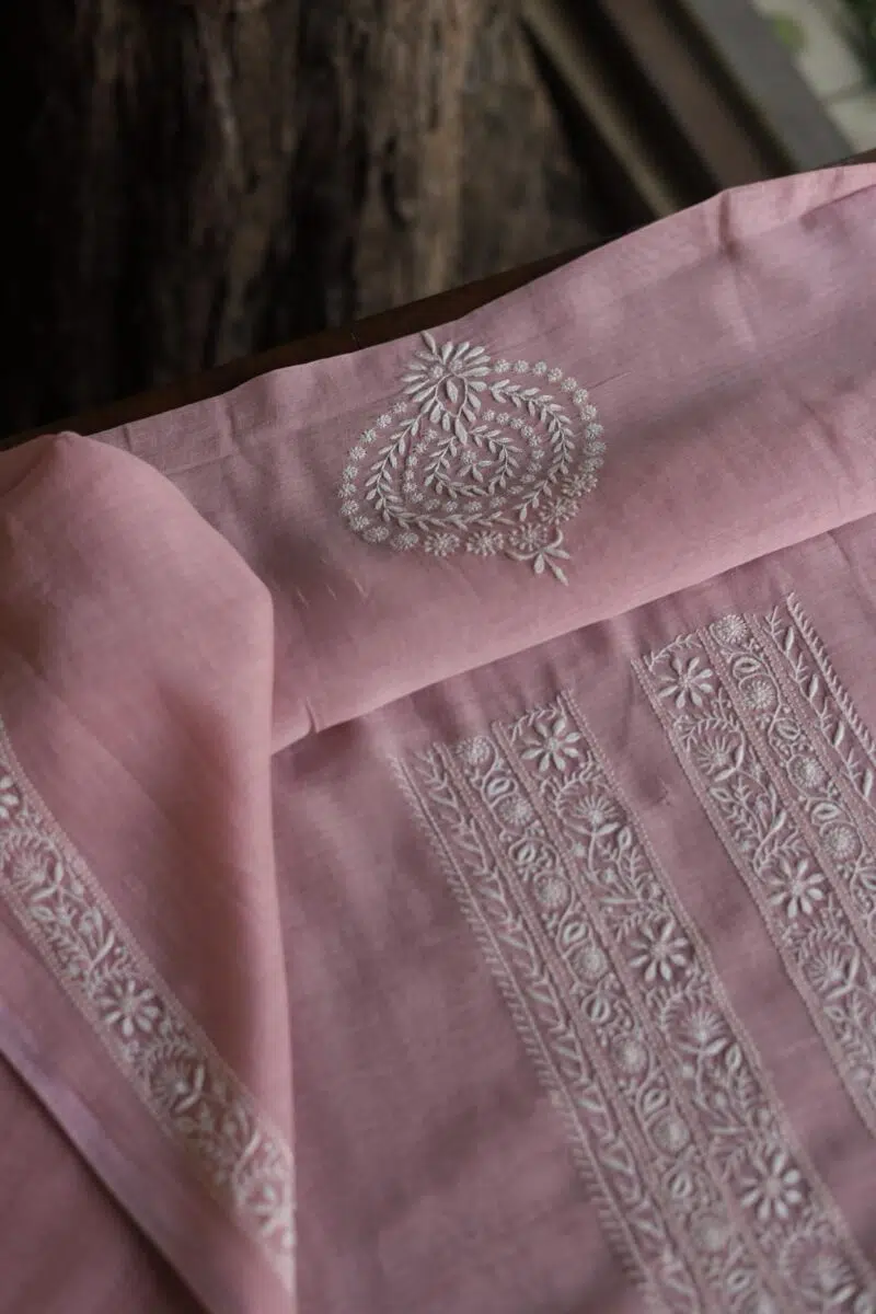 Malmal Chikankari Men's Kurtas Fabrics