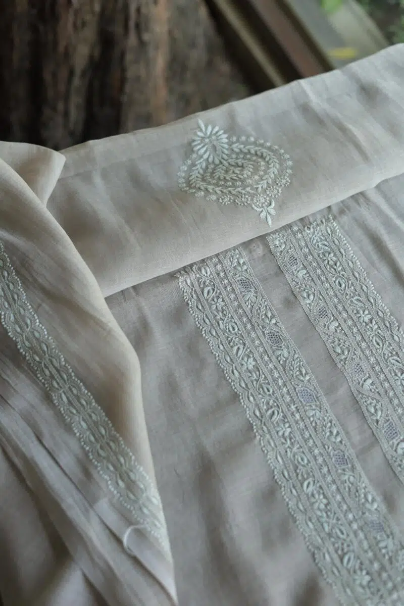 Malmal Chikankari Men's Kurtas Fabrics