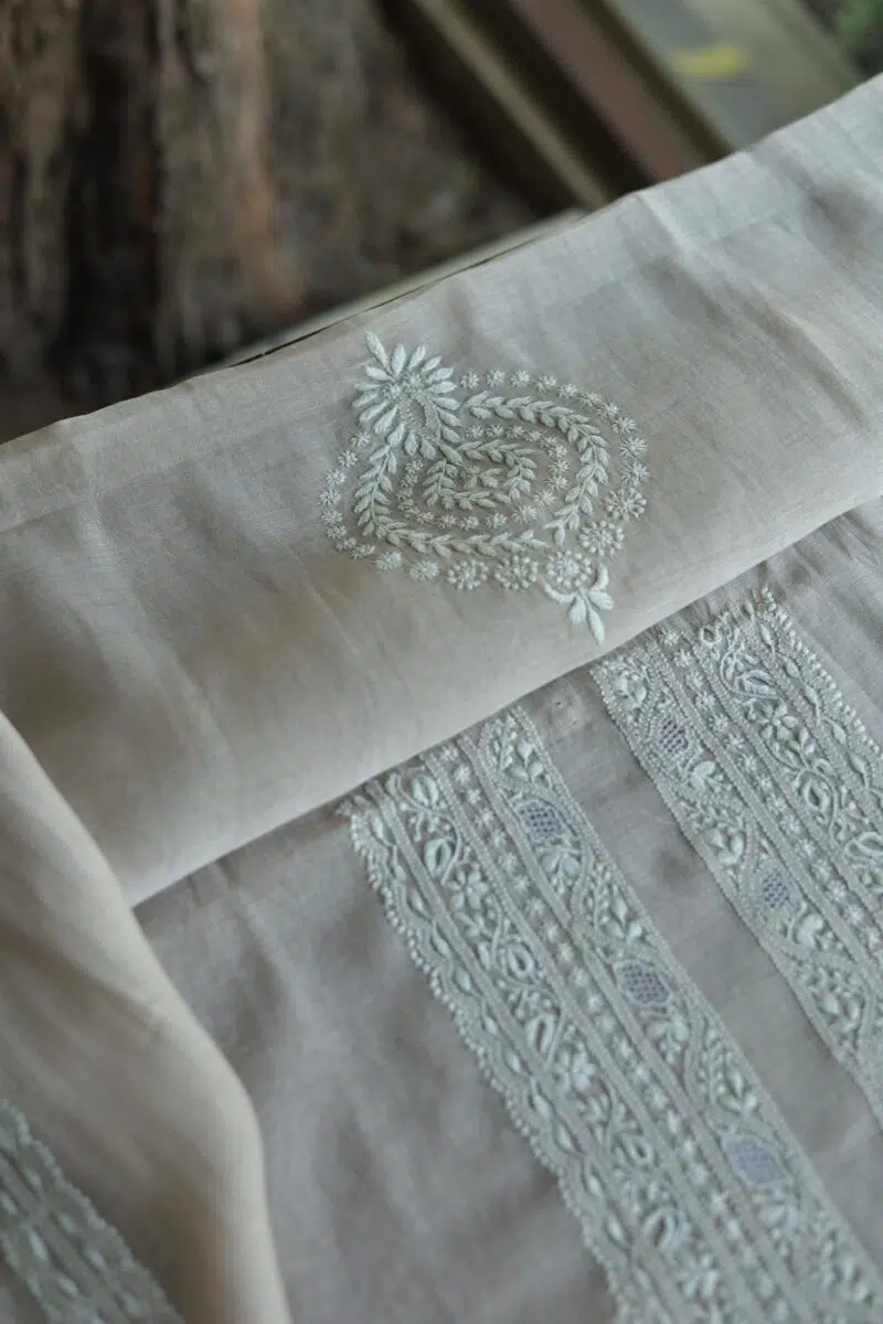 Malmal Chikankari Men's Kurtas Fabrics