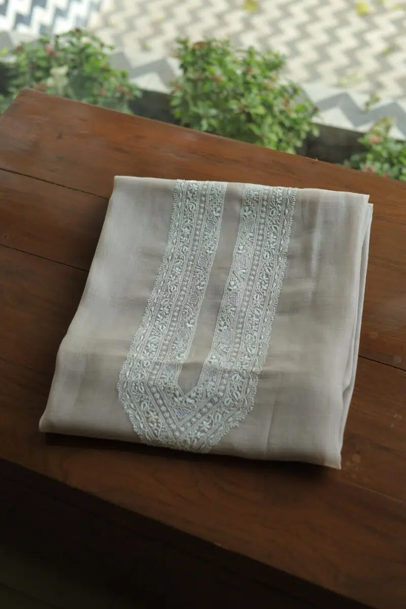 Malmal Chikankari Men's Kurtas Fabrics