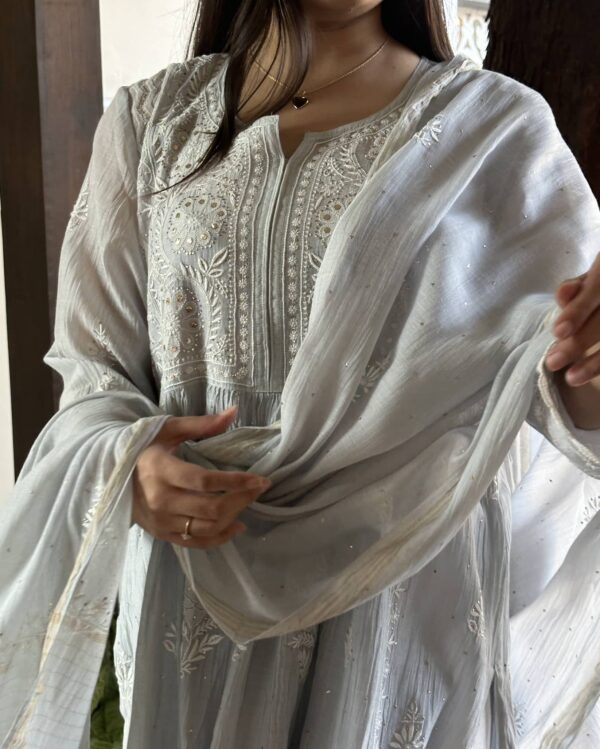 Malmal Chikankari Tunic Kurtas - Image 8