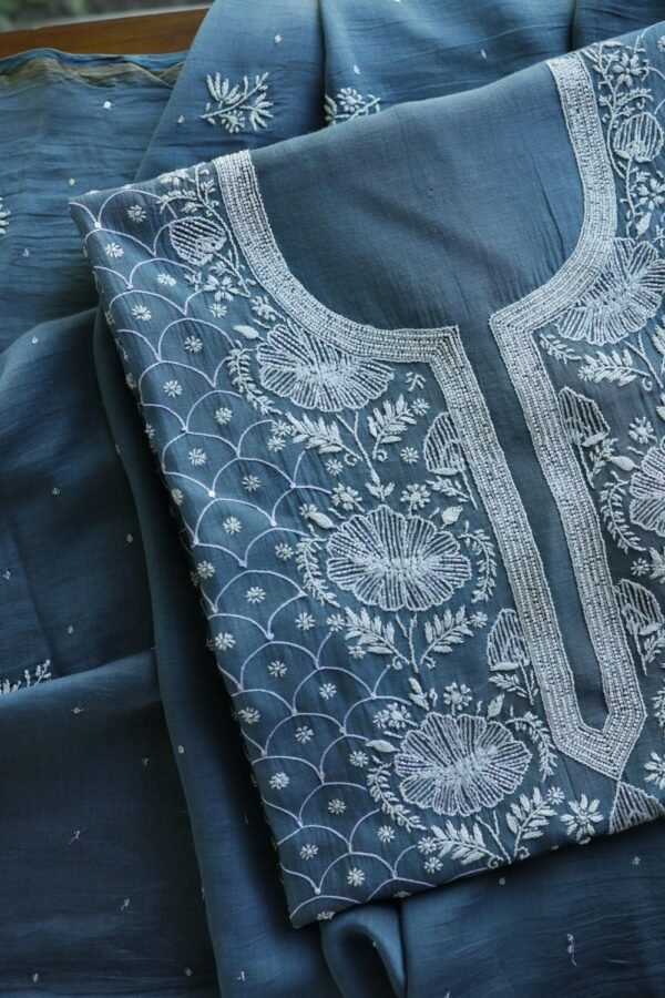 Malmals Pearl Work Chikankari Fabrics - Image 3