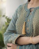 Teal Blue | Tissue Silk Bhopali Kurta Set