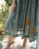 Teal Blue | Tissue Silk Bhopali Kurta Set