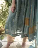 Teal Blue | Tissue Silk Bhopali Kurta Set