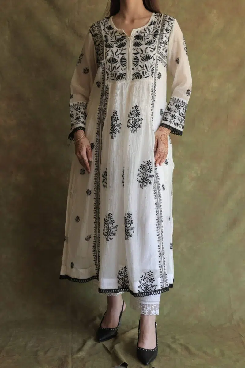 Monochrome Chikankari Kurta Set