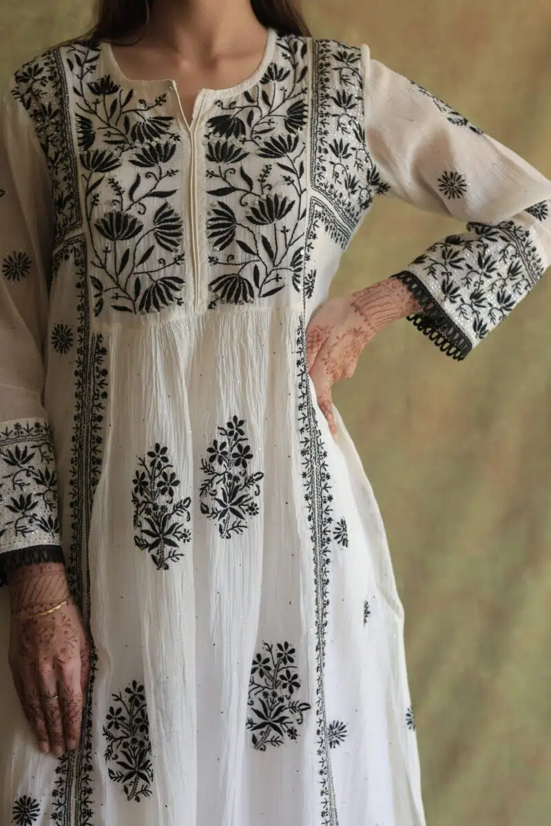 Monochrome Chikankari Kurta Set