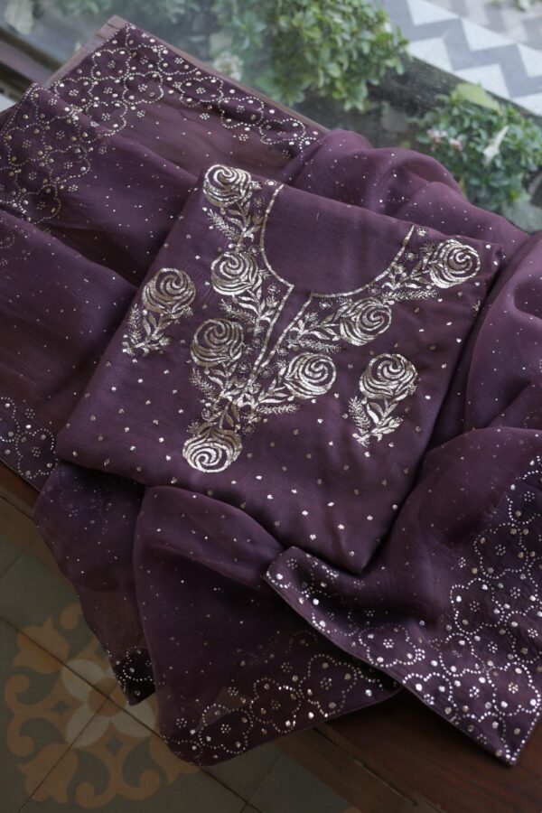 Moonga Silk Mukaish Fabrics - Image 6