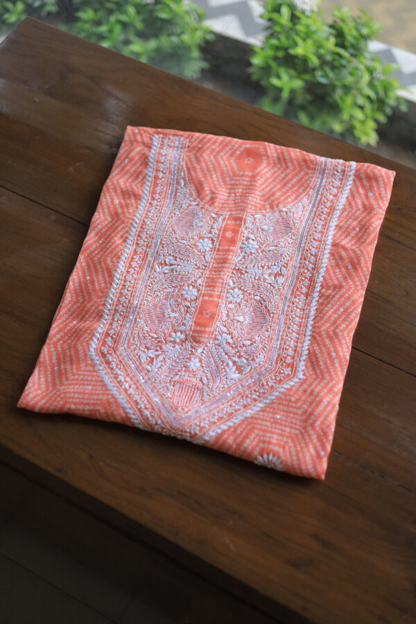 Muslin Chikankari Kurta Fabrics - Image 2