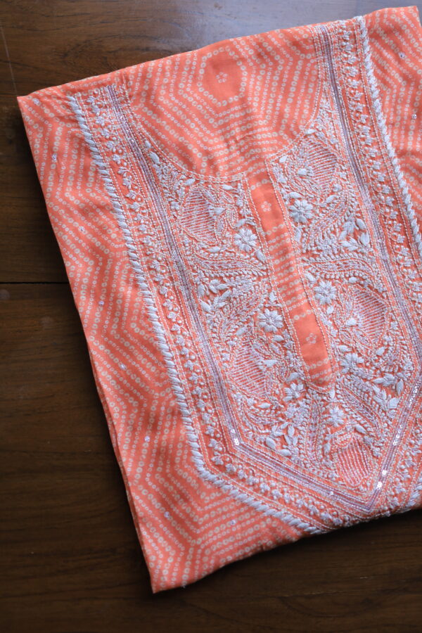 Muslin Chikankari Kurta Fabrics - Image 4