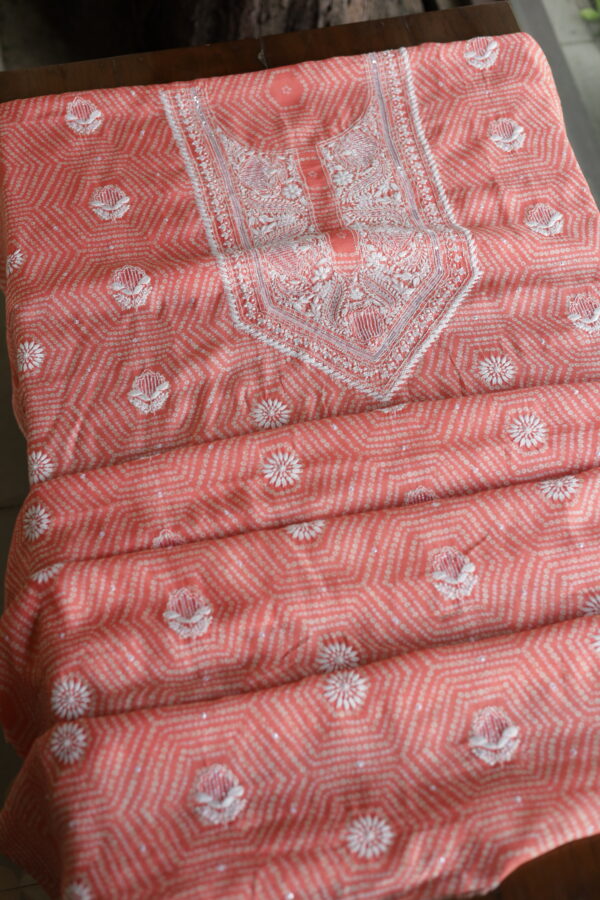 Muslin Chikankari Kurta Fabrics - Image 8