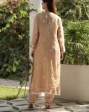 Noor Organza Silk Chikankari Straight Cut Kurta Dupatta Set