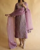 Noor Organza Silk Chikankari Straight Cut Kurta Dupatta Set