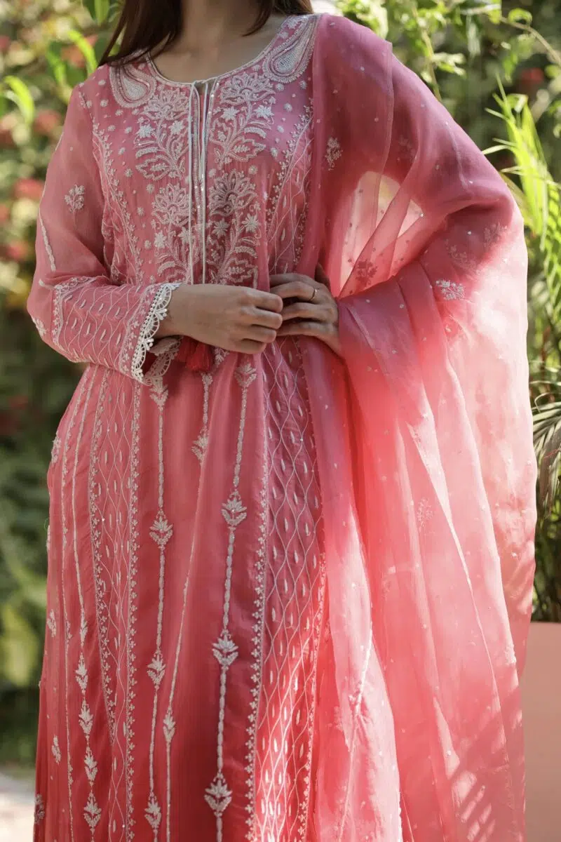 Noor Organza Chikankari Anarkali