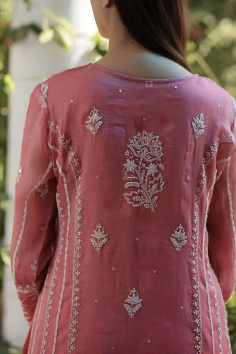Noor Organza Chikankari Anarkali