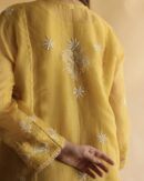 Noor Organza Silk Chikankari Straight Cut Kurta Dupatta Set