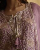 Noor Organza Silk Chikankari Straight Cut Kurta Dupatta Set