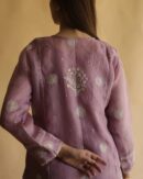 Noor Organza Silk Chikankari Straight Cut Kurta Dupatta Set