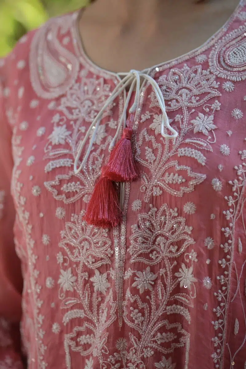 Noor Organza Chikankari Anarkali