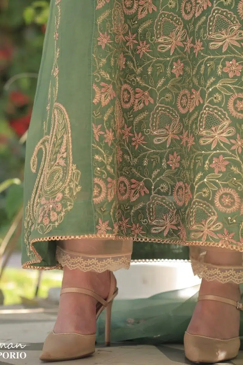 Noor Organza Chikankari Anarkali