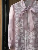 Noor Floral Organza Chikankari Bow-Tie Short Tops