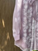 Noor Floral Organza Chikankari Bow-Tie Short Tops