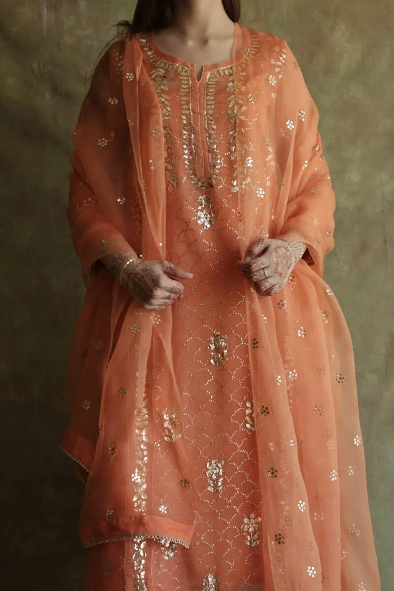 Noor Organza Silk Badla Kurta Dupatta Set