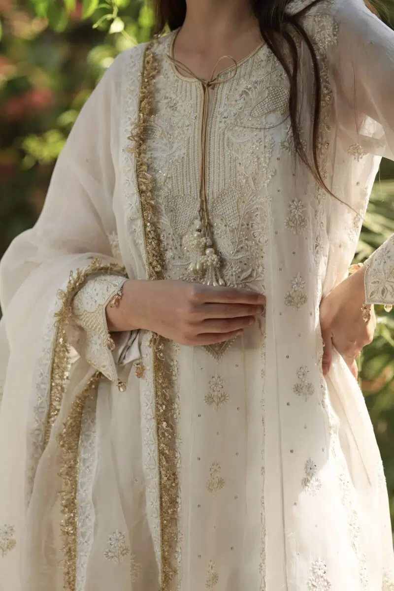 Noor White Chikankari Anarkali