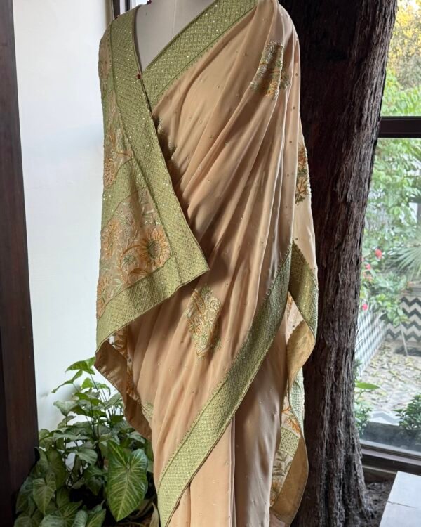 Pure Georgette Fine Chikankari Saree - Image 6