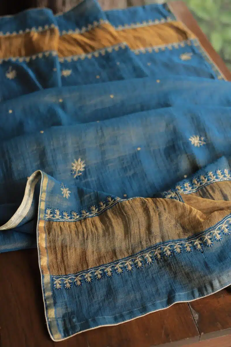 Roheen Tissue Silk Chikankari Fabrics