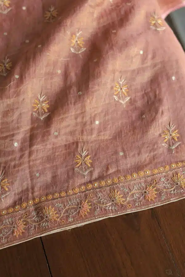 Roheen Tissue Silk Chikankari Fabrics - Image 6