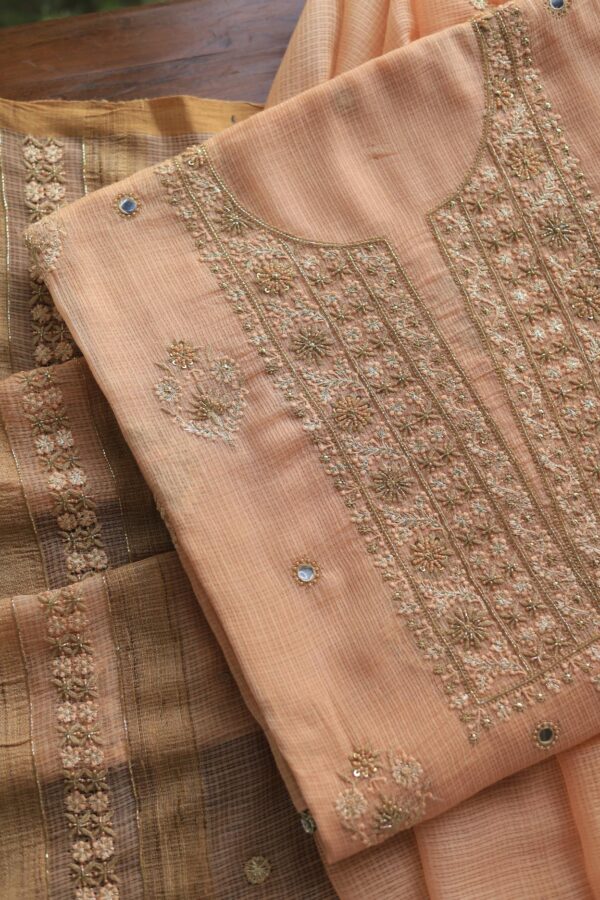 Silk Kota Chikankari fabric - Image 6