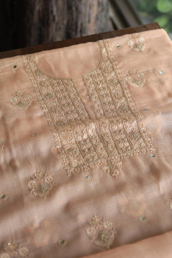 Silk Kota Chikankari fabric - Image 8