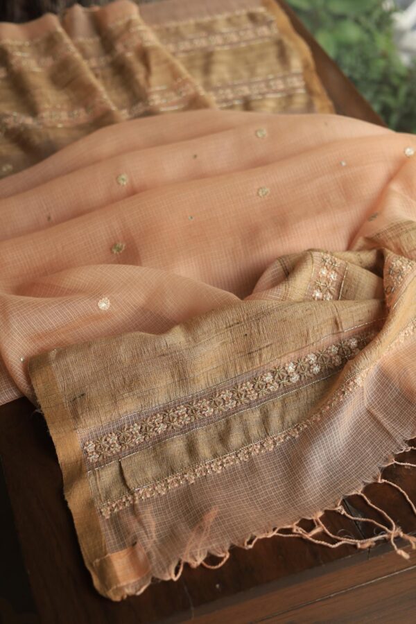 Silk Kota Chikankari fabric - Image 14