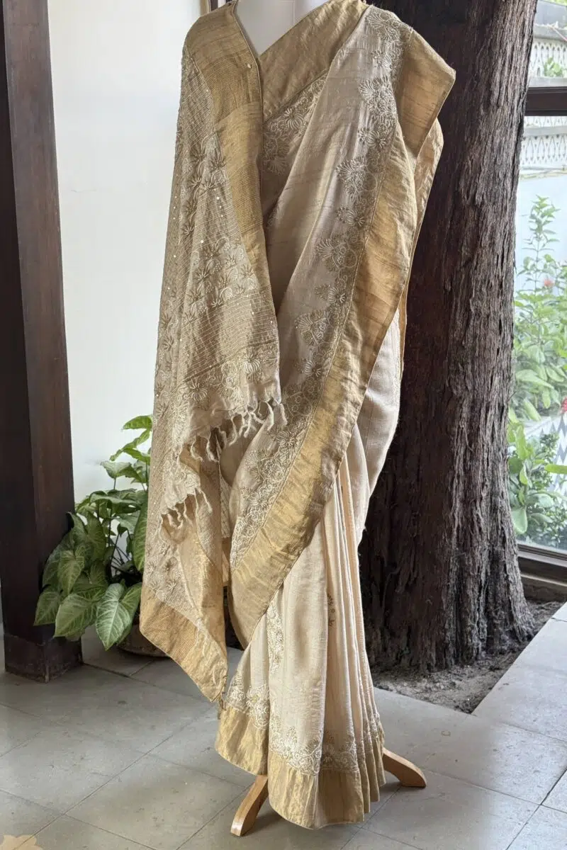 Stripe Organza Gheecha Saree