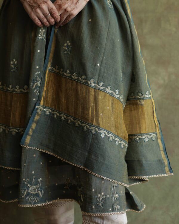 Tissue Silk Chikankari Bhopali Kurta Set - Image 8