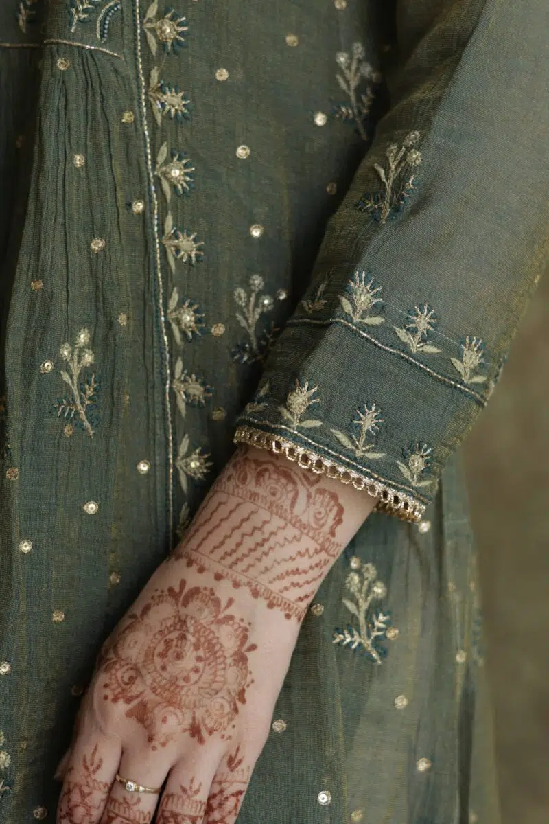 Tissue Silk Chikankari Bhopali Kurta Set