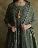 Tissue Silk Chikankari Bhopali Kurta Set