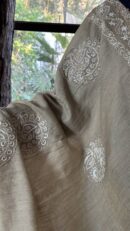 Natural Shade Fine Chikankari Ari Tissue Silk Dupatta