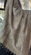 Natural Shade Fine Chikankari Ari Tissue Silk Dupatta