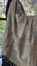 Natural Shade Fine Chikankari Ari Tissue Silk Dupatta