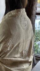 Natural Shade Fine Chikankari Ari Tissue Silk Dupatta