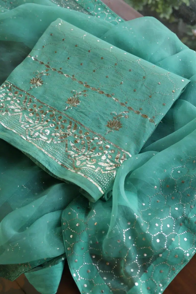 Tissue Silk Mukaish Fabrics