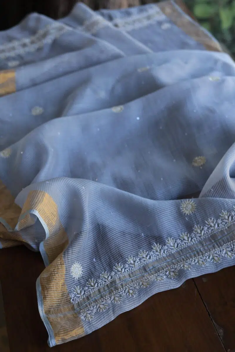 Zari Chanderi Chikankari Fabrics