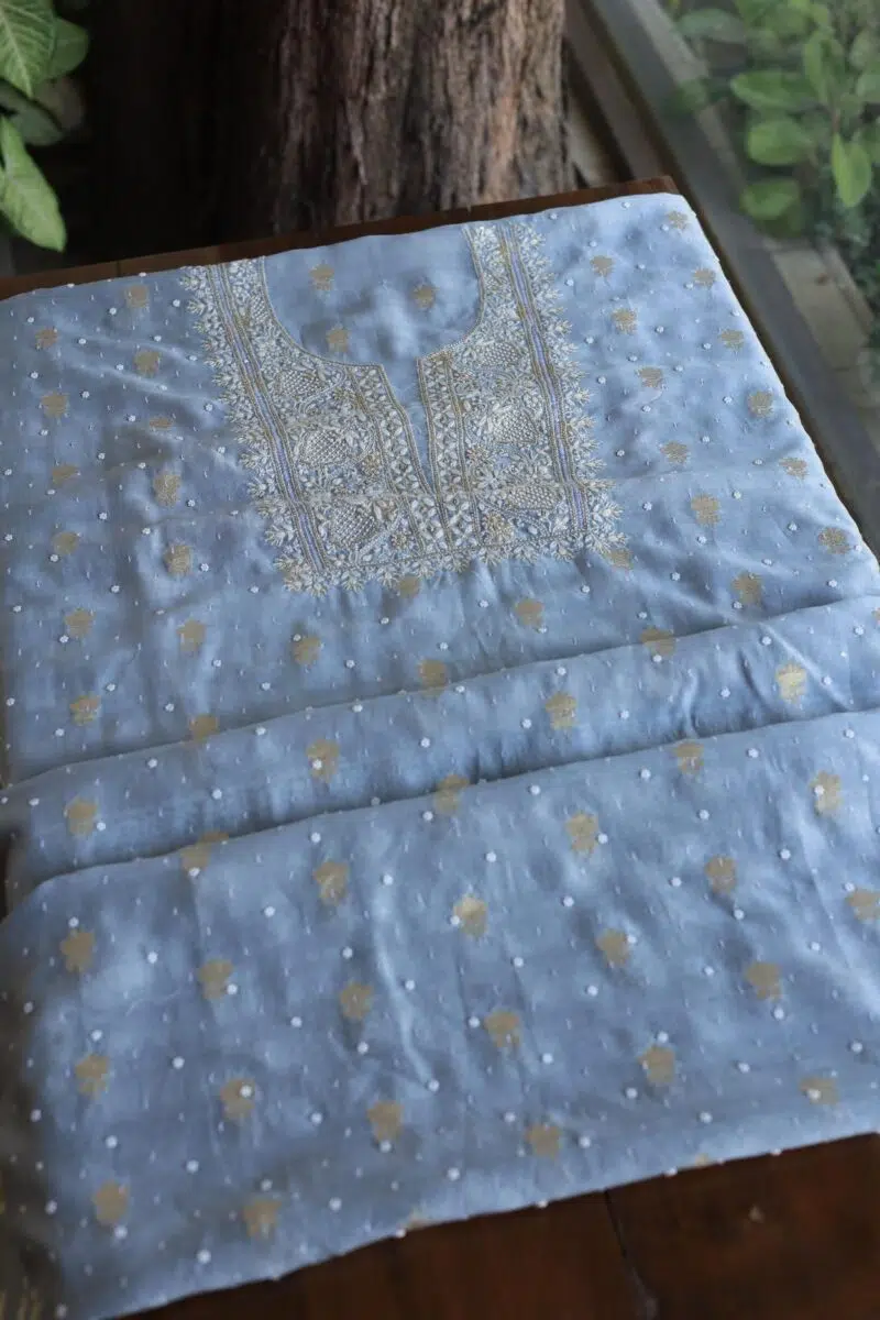 Zari Chanderi Chikankari Fabrics