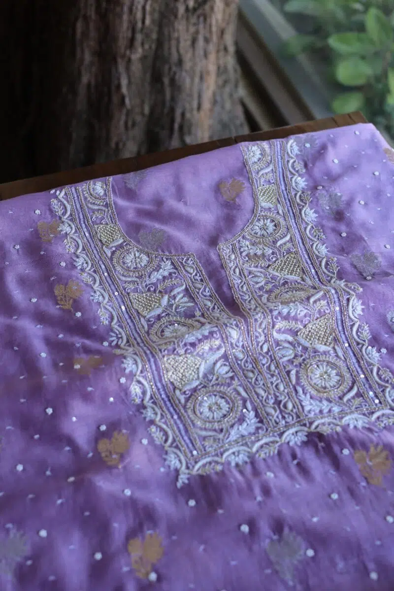 Zari Chanderi Chikankari Fabrics