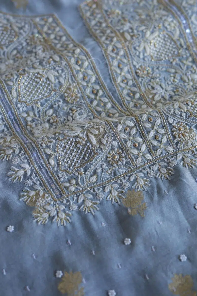 Zari Chanderi Chikankari Fabrics