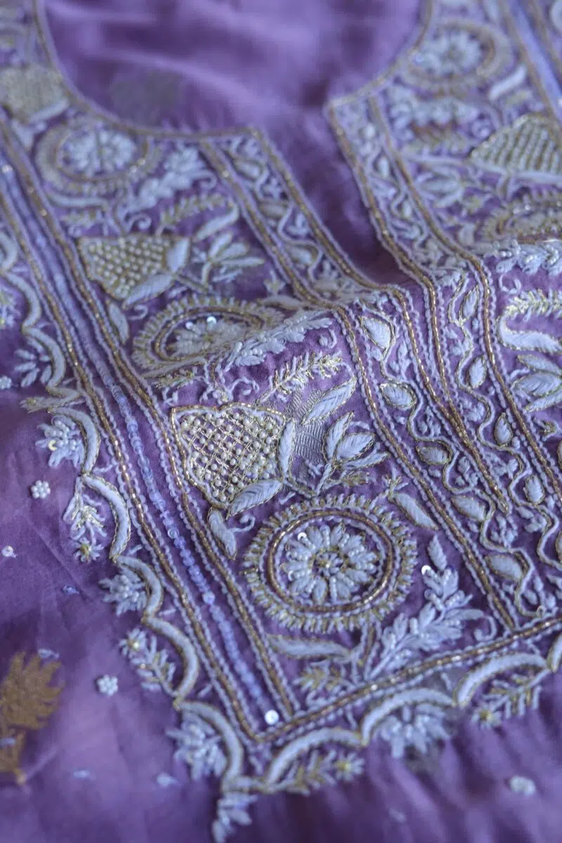 Zari Chanderi Chikankari Fabrics
