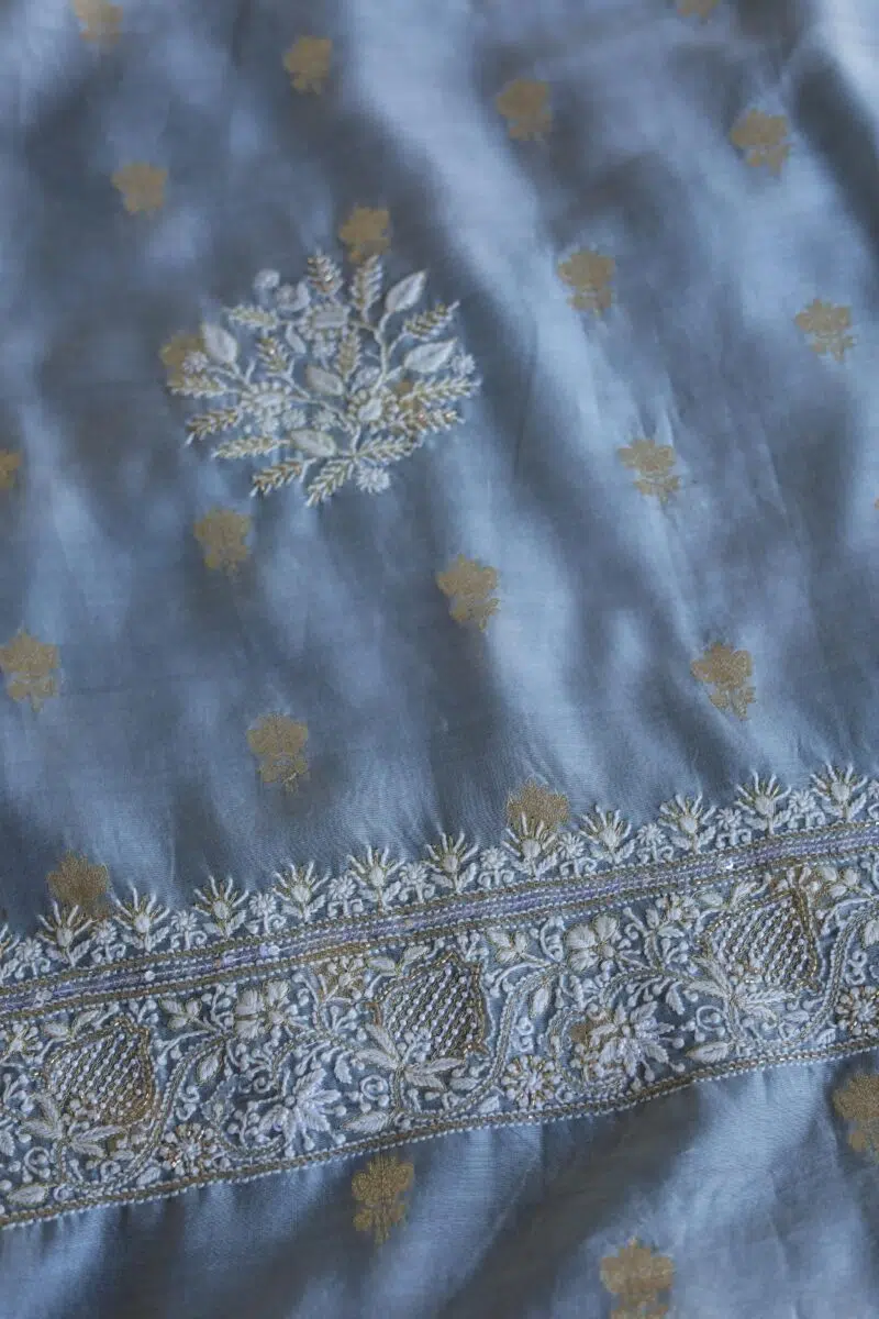 Zari Chanderi Chikankari Fabrics